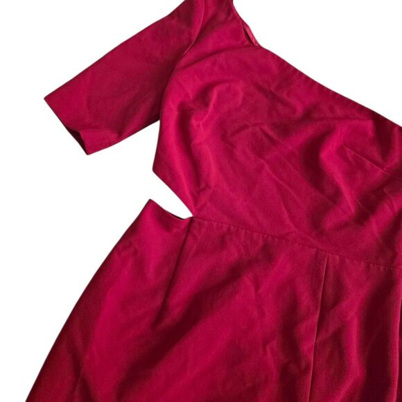 Jill Jill Stuart Red Cardinal Cutout One Shoulder Sheath Dress 2 - Picture 6 of 6
